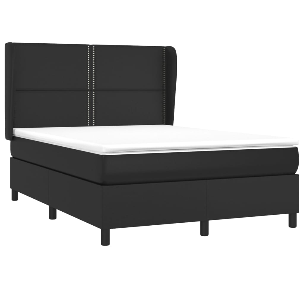 Giroletto a Molle con Materasso Nero 140x200 cm in Similpelle | homemem39