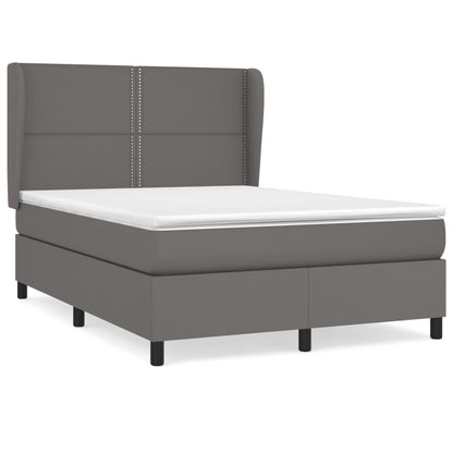 Giroletto a Molle con Materasso Grigio 140x200 cm in Similpelle | homemem39