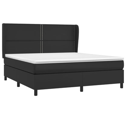 Giroletto a Molle con Materasso Nero 180x200 cm in Similpelle | homemem39