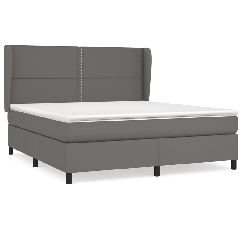Giroletto a Molle con Materasso Grgio 180x200 cm in Similpelle | homemem39