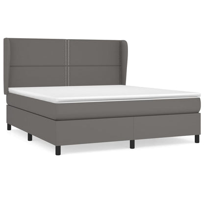 Giroletto a Molle con Materasso Grgio 180x200 cm in Similpelle | homemem39