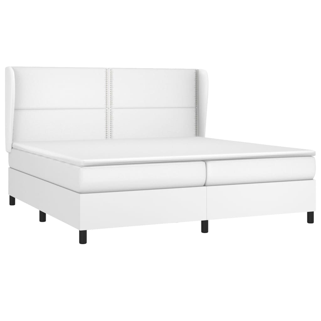 Giroletto a Molle con Materasso Bianco 200x200cm in Similpelle | homemem39
