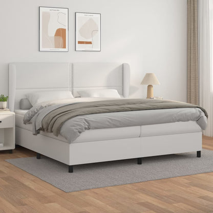 Giroletto a Molle con Materasso Bianco 200x200cm in Similpelle | homemem39