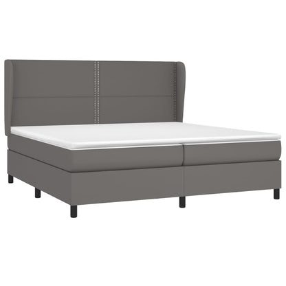 Giroletto a Molle con Materasso Grgio 200x200 cm in Similpelle | homemem39
