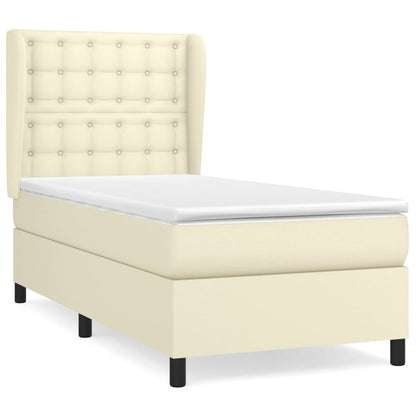 Giroletto a Molle con Materasso Crema 80x200 cm in Similpelle | homemem39