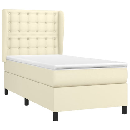 Giroletto a Molle con Materasso Crema 80x200 cm in Similpelle | homemem39