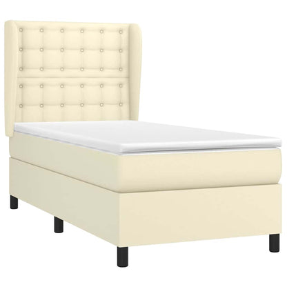 Giroletto a Molle con Materasso Crema 80x200 cm in Similpelle