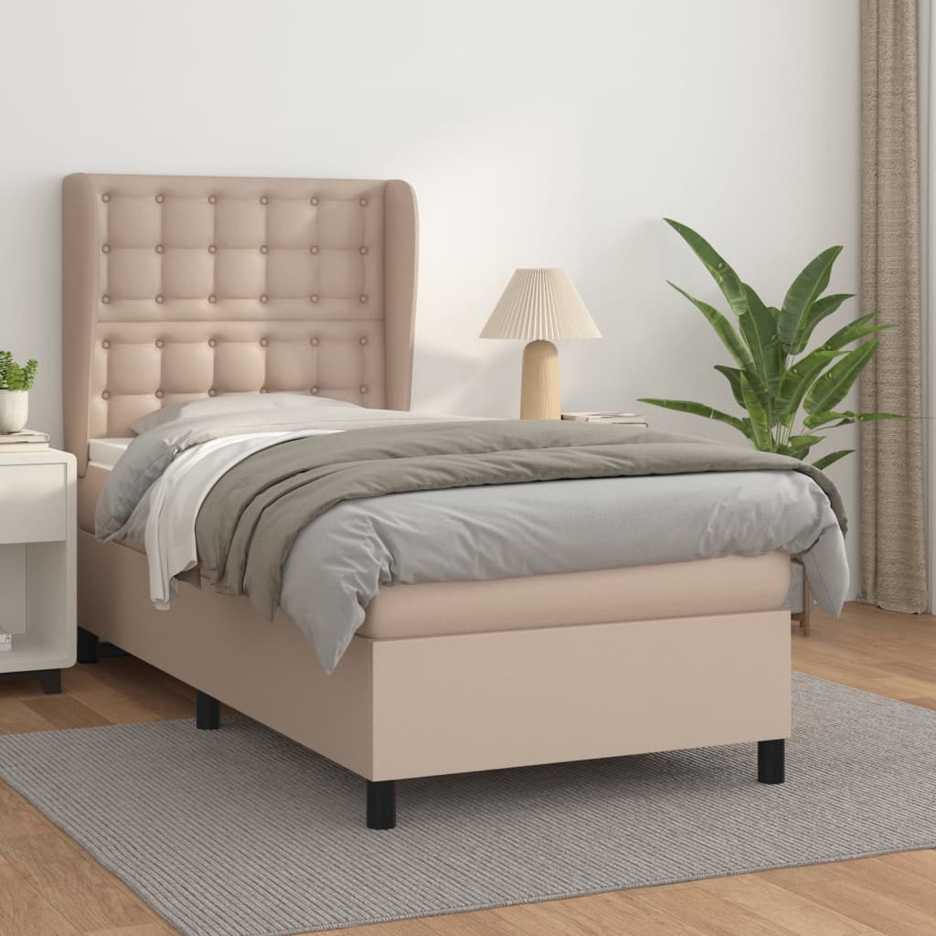 Giroletto a Molle con Materasso Cappuccino 80x200 cm Similpelle | homemem39