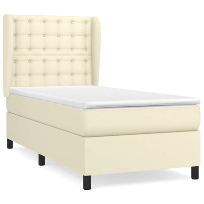 Giroletto a Molle con Materasso Crema 90x190 cm in Similpelle