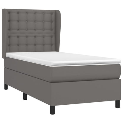 Giroletto a Molle con Materasso Grigio 90x190 cm in Similpelle | homemem39