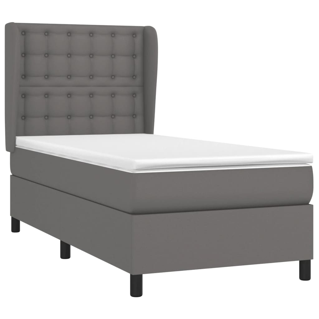 Giroletto a Molle con Materasso Grgio 90x200 cm in Similpelle | homemem39