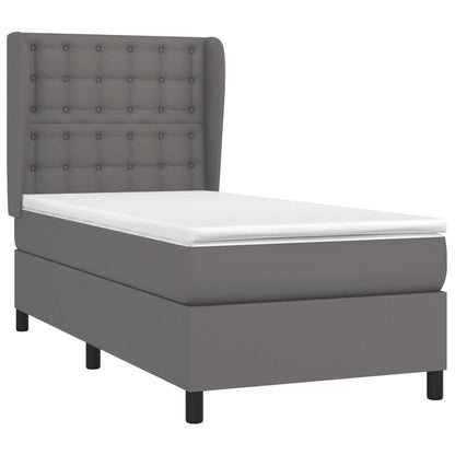 Giroletto a Molle con Materasso Grgio 90x200 cm in Similpelle | homemem39