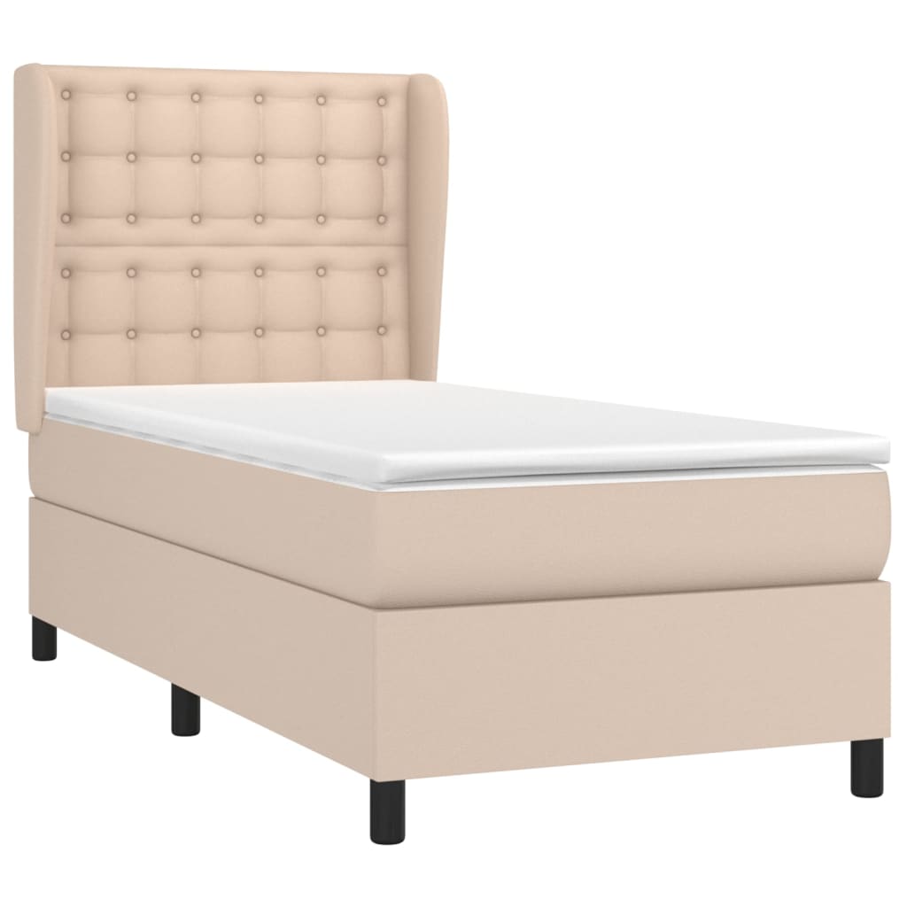 Giroletto a Molle con Materasso Cappuccino 90x200 cm Similpelle | homemem39