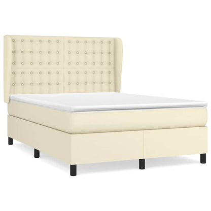 Giroletto a Molle con Materasso Crema 140x190 cm in Similpelle