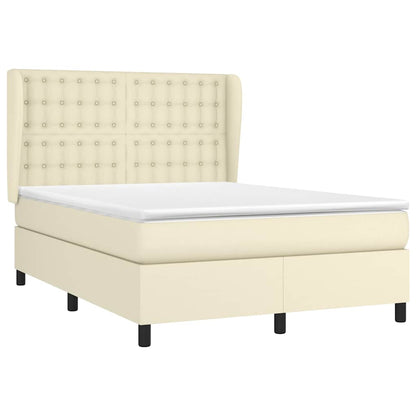 Giroletto a Molle con Materasso Crema 140x190 cm in Similpelle