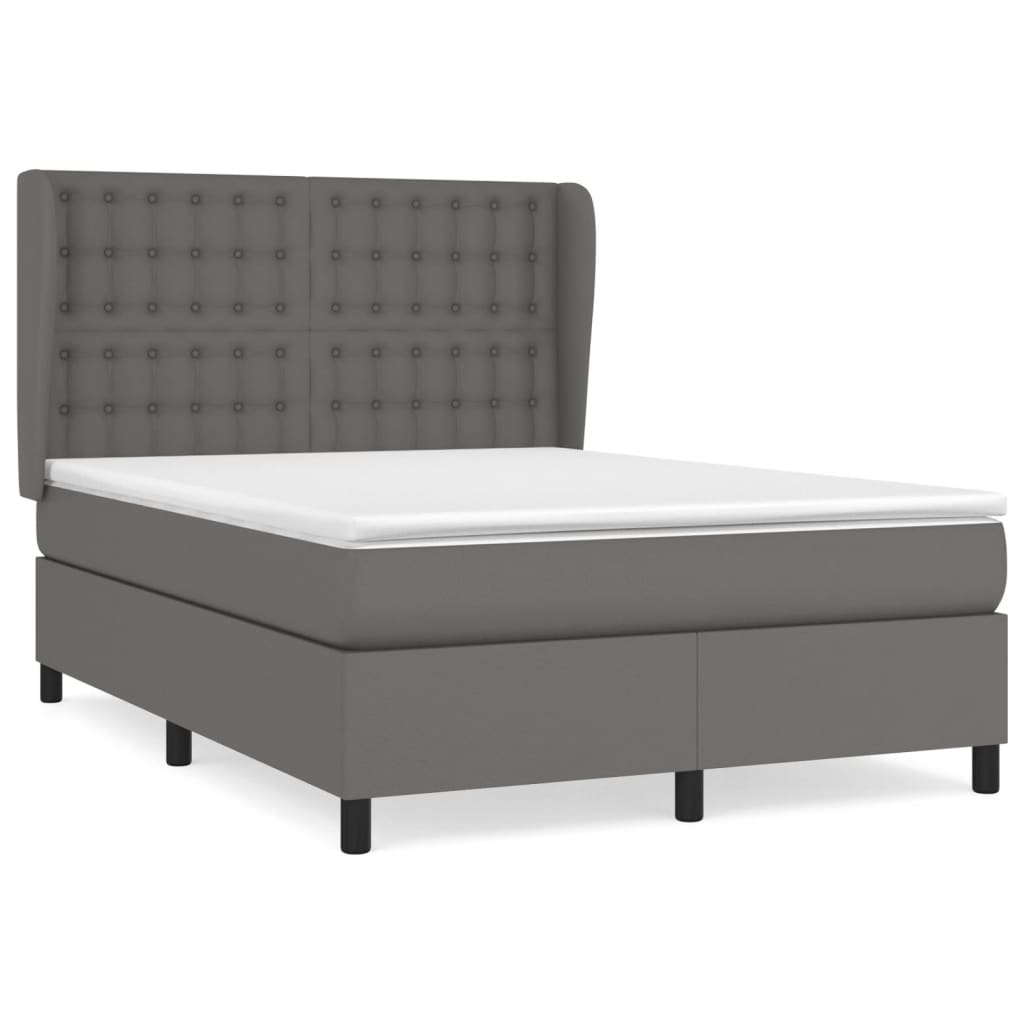 Giroletto a Molle con Materasso Grigio 140x190 cm in Similpelle | homemem39