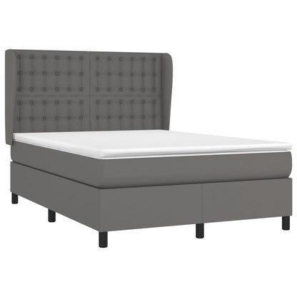 Giroletto a Molle con Materasso Grigio 140x190 cm in Similpelle | homemem39