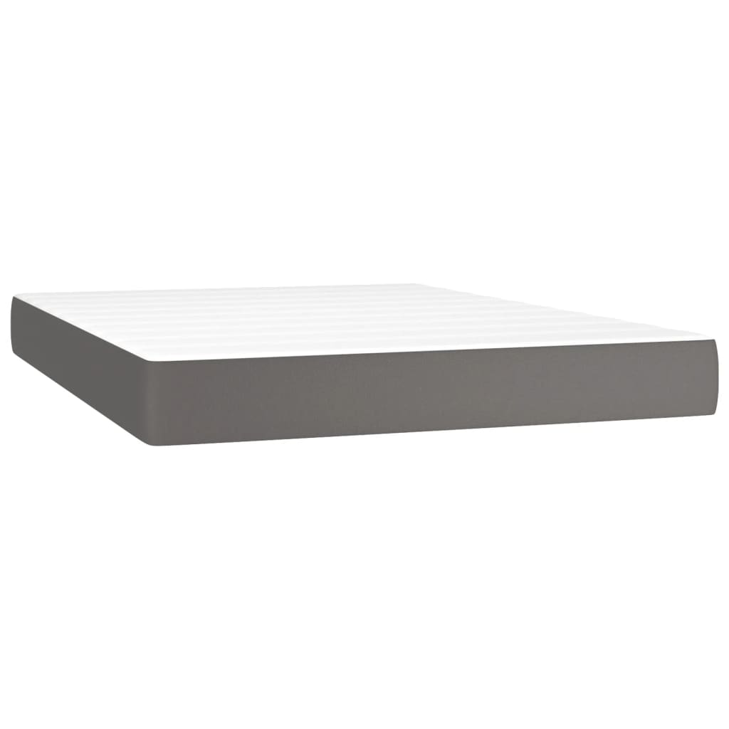 Giroletto a Molle con Materasso Grigio 140x190 cm in Similpelle | homemem39