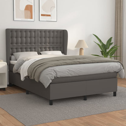 Giroletto a Molle con Materasso Grigio 140x190 cm in Similpelle | homemem39