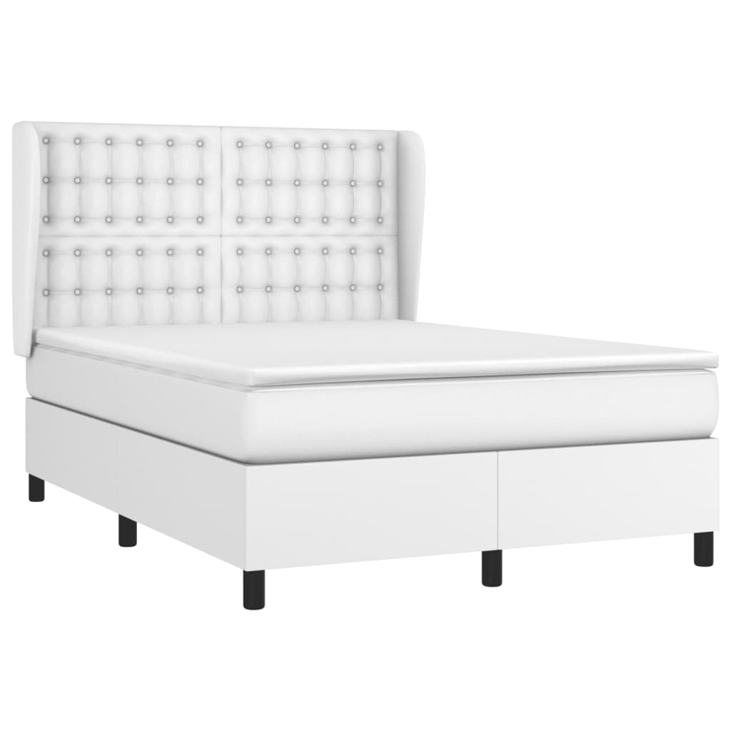 Giroletto a Molle con Materasso Bianco 140x200 cm in Similpelle | homemem39