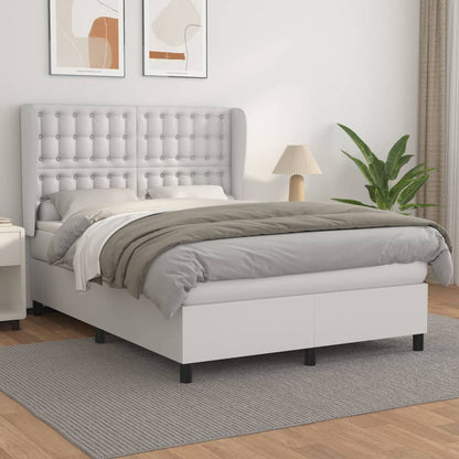 Giroletto a Molle con Materasso Bianco 140x200 cm in Similpelle | homemem39