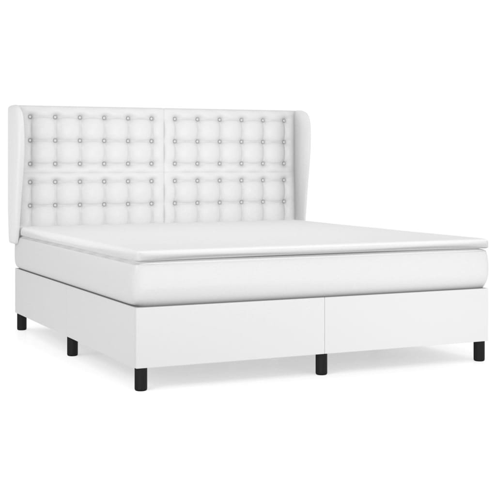 Giroletto a Molle con Materasso Bianco 160x200 cm in Similpelle | homemem39