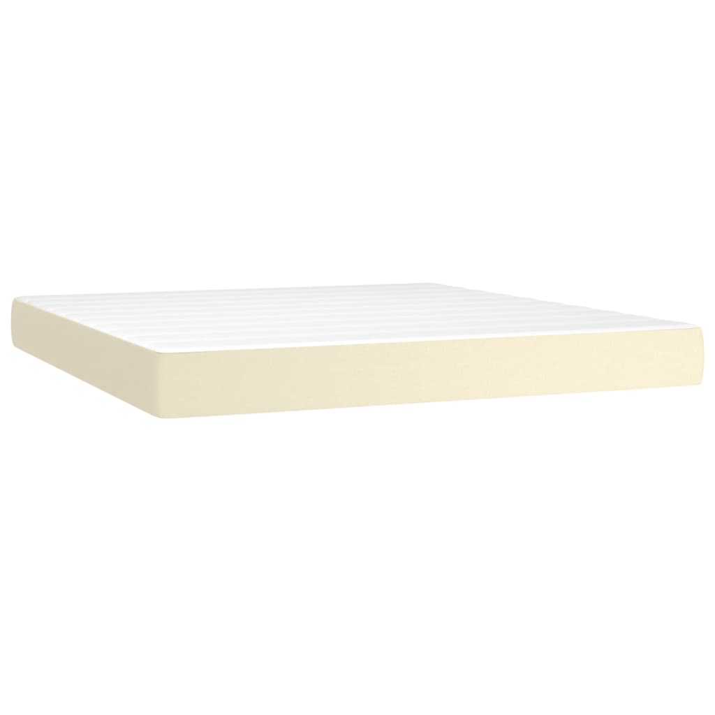 Giroletto a Molle con Materasso Crema 160x200 cm in Similpelle