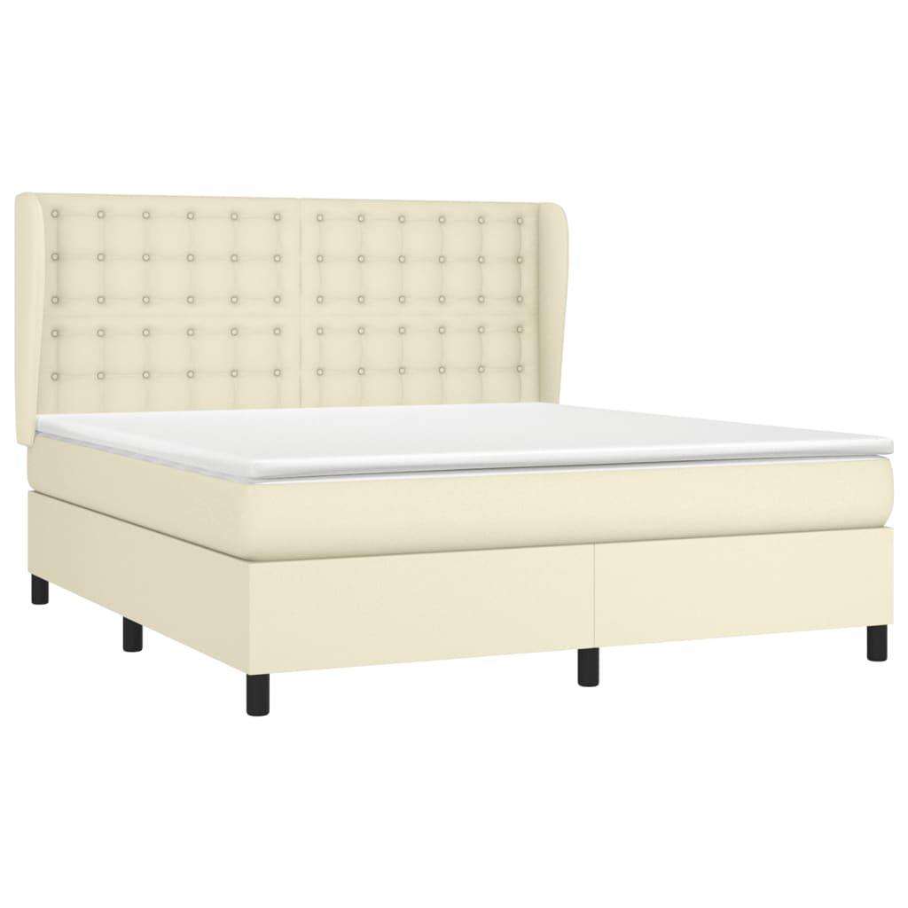 Giroletto a Molle con Materasso Crema 180x200 cm in Similpelle | homemem39