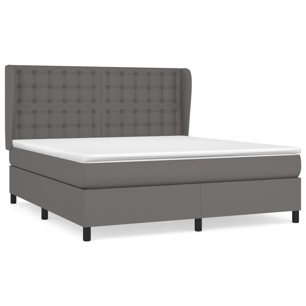 Giroletto a Molle con Materasso Grgio 180x200 cm in Similpelle | homemem39