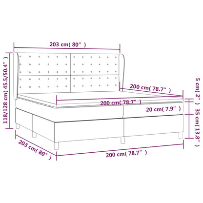 Giroletto a Molle con Materasso Nero 200x200 cm in Similpelle | homemem39