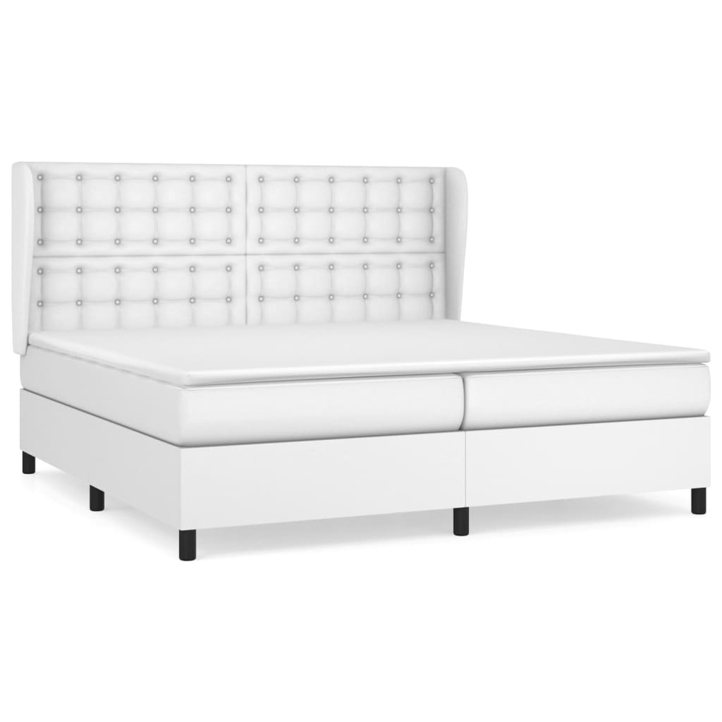 Giroletto a Molle con Materasso Bianco 200x200cm in Similpelle | homemem39