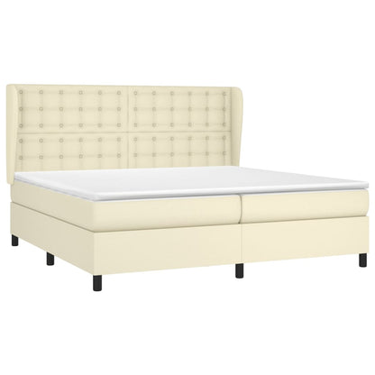 Giroletto a Molle con Materasso Crema 200x200 cm in Similpelle | homemem39