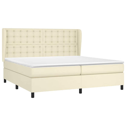 Giroletto a Molle con Materasso Crema 200x200 cm in Similpelle