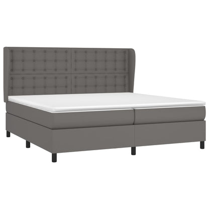 Giroletto a Molle con Materasso Grgio 200x200 cm in Similpelle | homemem39