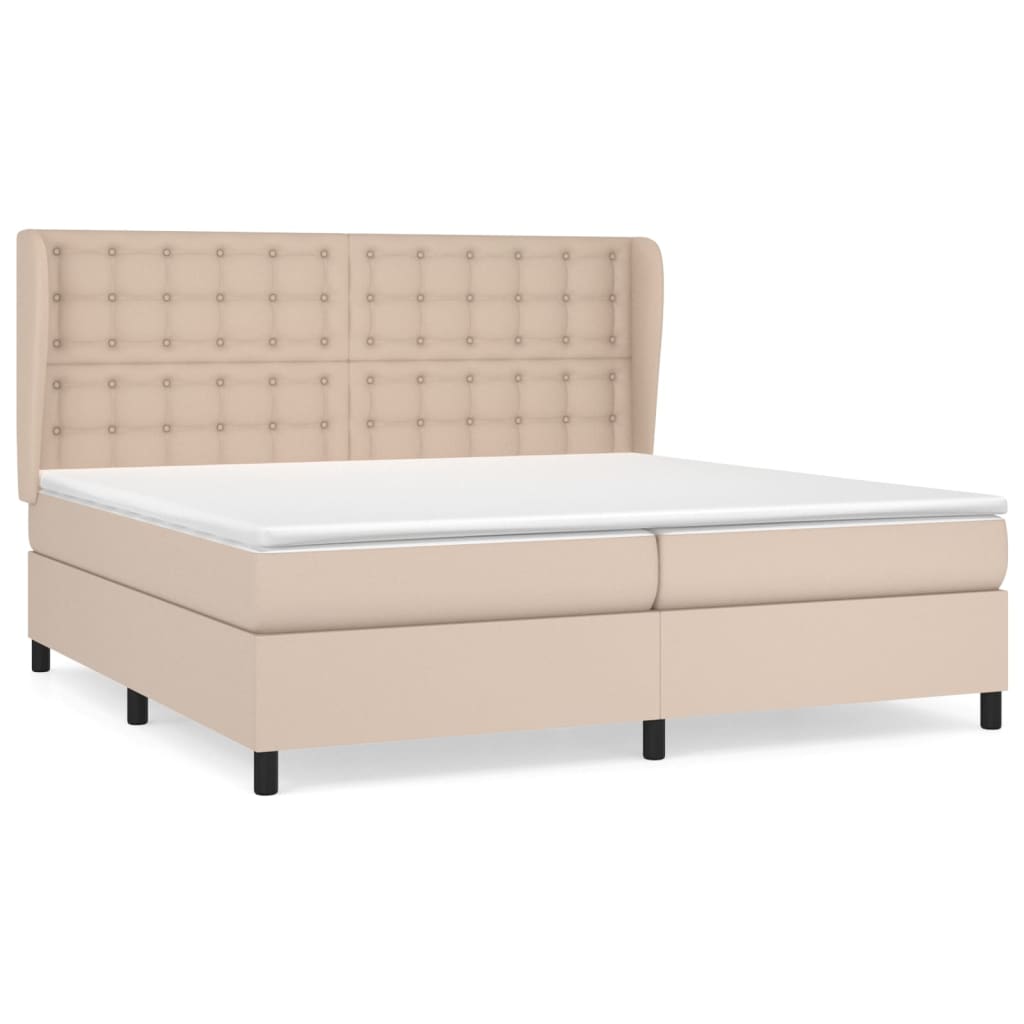 Giroletto a Molle con Materasso Cappuccino 200x200cm Similpelle | homemem39