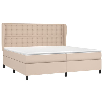 Giroletto a Molle con Materasso Cappuccino 200x200cm Similpelle | homemem39