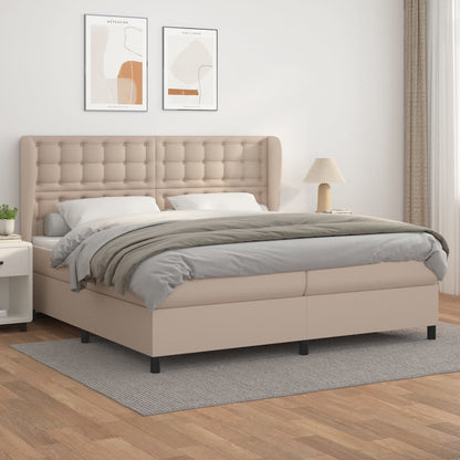 Giroletto a Molle con Materasso Cappuccino 200x200cm Similpelle | homemem39