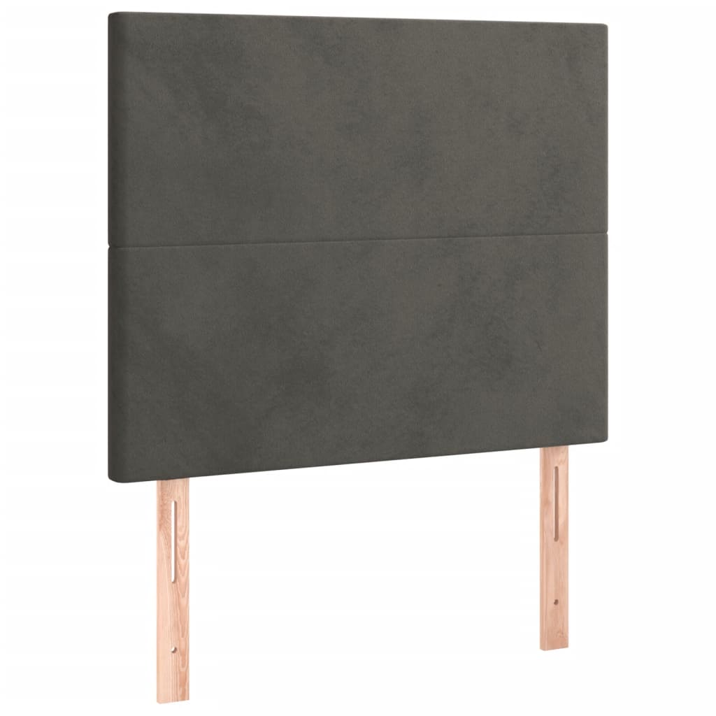 Giroletto a Molle con Materasso Grigio Scuro 90x190 cm Velluto | homemem39