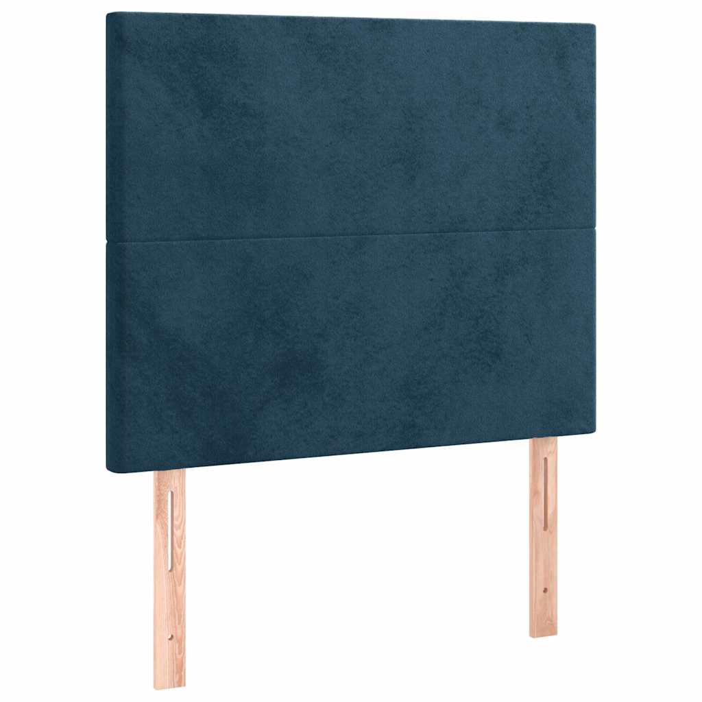 Giroletto a Molle con Materasso Blu Scuro 90x190 cm in Velluto | homemem39