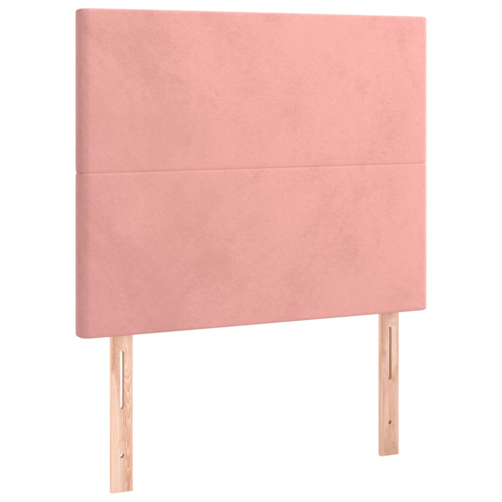 Giroletto a Molle con Materasso Rosa 90x190 cm in Velluto | homemem39