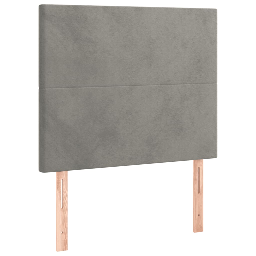 Giroletto a Molle con Materasso Grigio Chiaro 100x200cm Velluto | homemem39