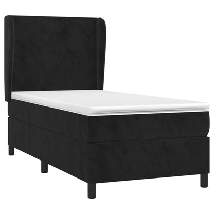Giroletto a Molle con Materasso Nero 100x200 cm in Velluto | homemem39