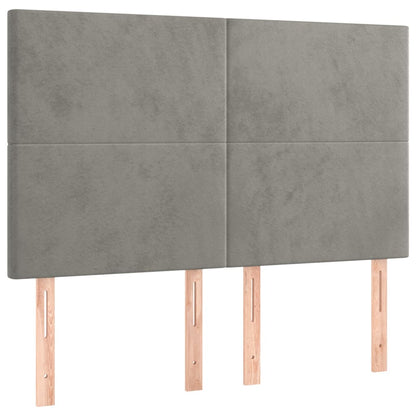 Giroletto a Molle con Materasso Grigio Chiaro 140x190cm Velluto | homemem39