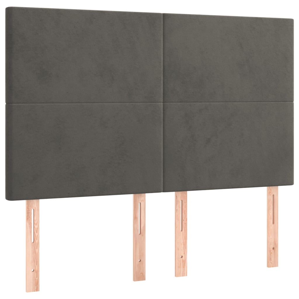 Giroletto a Molle con Materasso Grigio Scuro 140x190 cm Velluto | homemem39