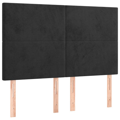 Giroletto a Molle con Materasso Nero 140x190 cm in Velluto | homemem39