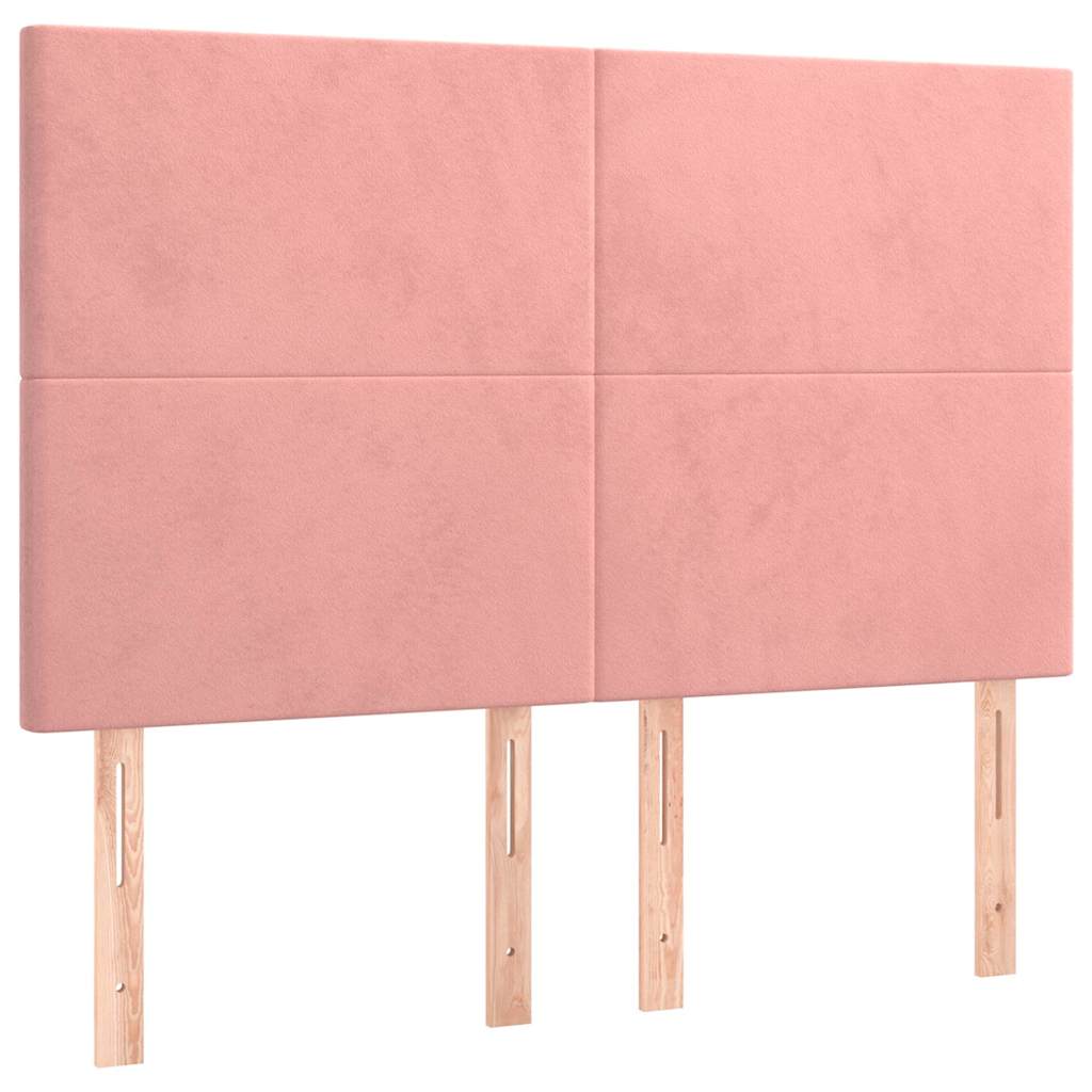 Giroletto a Molle con Materasso Rosa 140x190 cm in Velluto