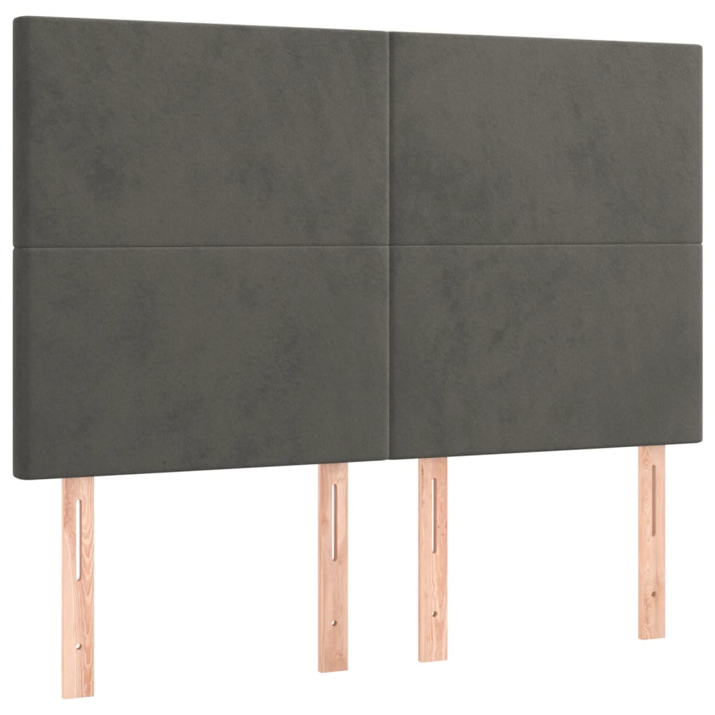 Giroletto a Molle con Materasso Grigio Scuro 140x200 cm Velluto | homemem39