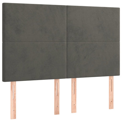 Giroletto a Molle con Materasso Grigio Scuro 140x200 cm Velluto | homemem39