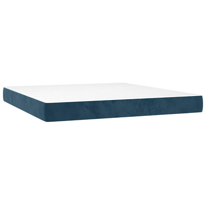 Giroletto a Molle con Materasso Blu Scuro 160x200 cm in Velluto | homemem39