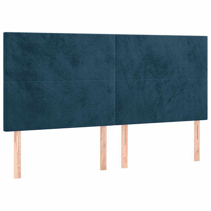 Giroletto a Molle con Materasso Blu Scuro 160x200 cm in Velluto | homemem39